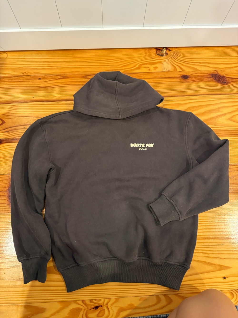 White Fox Boutique Black Crewneck Sweatshirt with Small Chest Logo